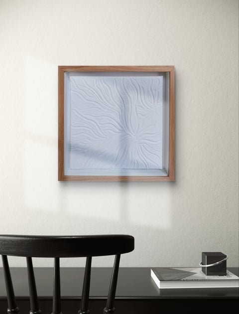 Mały obraz strukturalny "Dotknij" w ramie 30x30 cm