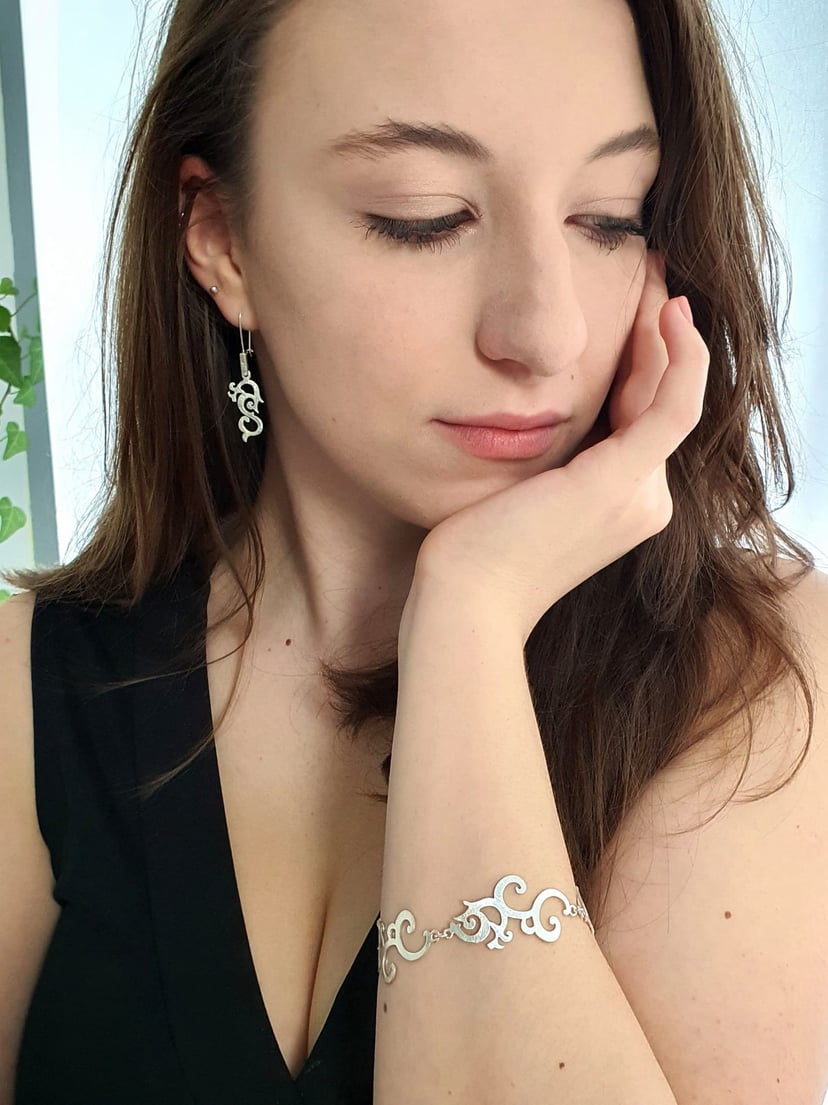 Bransoletka srebrna - Satynowa Florencja II