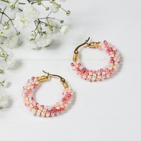 Kolczyki Candy | Pink Marble