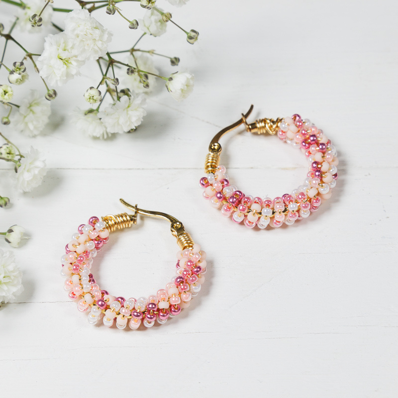 Kolczyki Candy | Pink Marble
