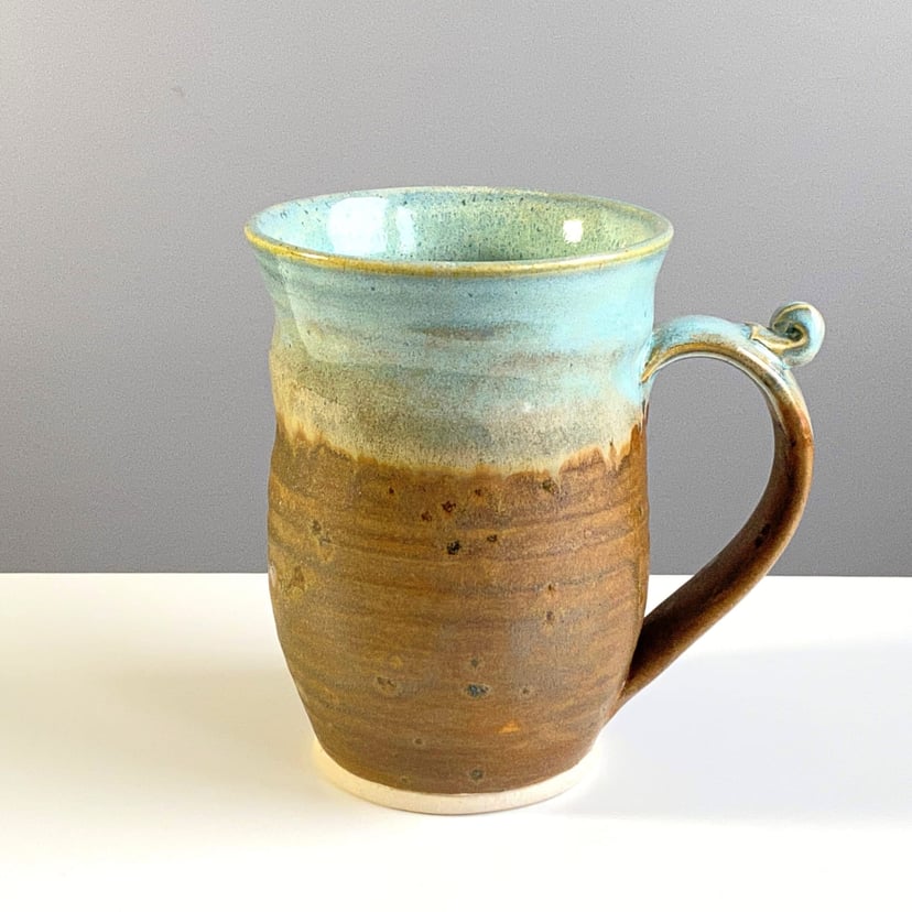 Kubek ceramiczny z koła garncarskiego | rękodzieło | 320 ml
