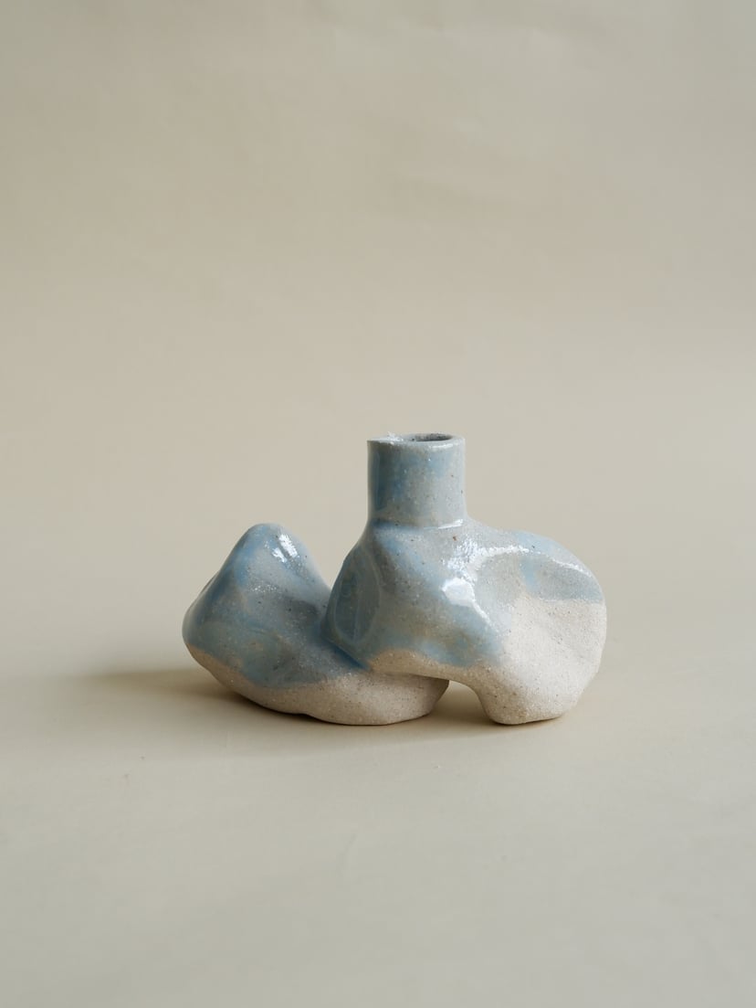 The Gems- Set Of Two Candle Holders 07 - zestaw dwóch świeczników z kamionki z kolekcji The Gems
