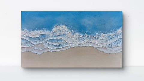 Duży obraz strukturalny Między ciszą a przypływem II 140x80 cm morskie fale