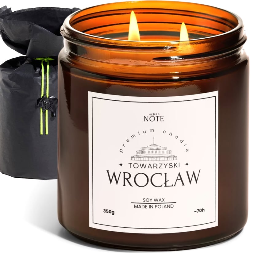 Świeca sojowa zapachowa róża i cytryna 350 g w szkle - Towarzyski Wrocław