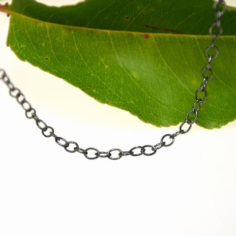 55 cm - Łańcuszek rolo 3 mm grafit