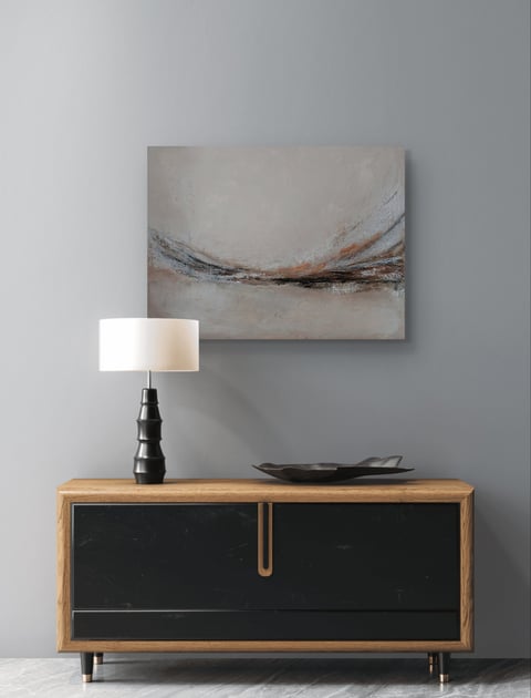 Nowoczesny obraz strukturalny "Ślady życia" 80x60 cm beż miedź