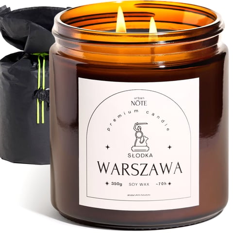 Świeca sojowa zapachowa wanilia i cynamon 350 g w szkle - Słodka Warszawa