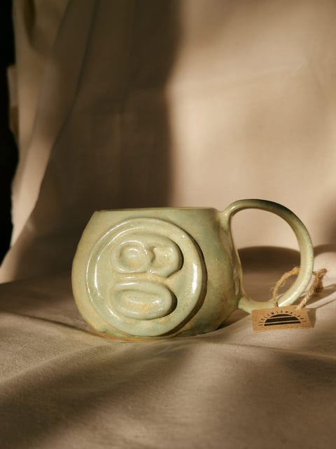 kubek kettlebell zielony - 60 kg - ceramiczny kubek dla osób aktywnych