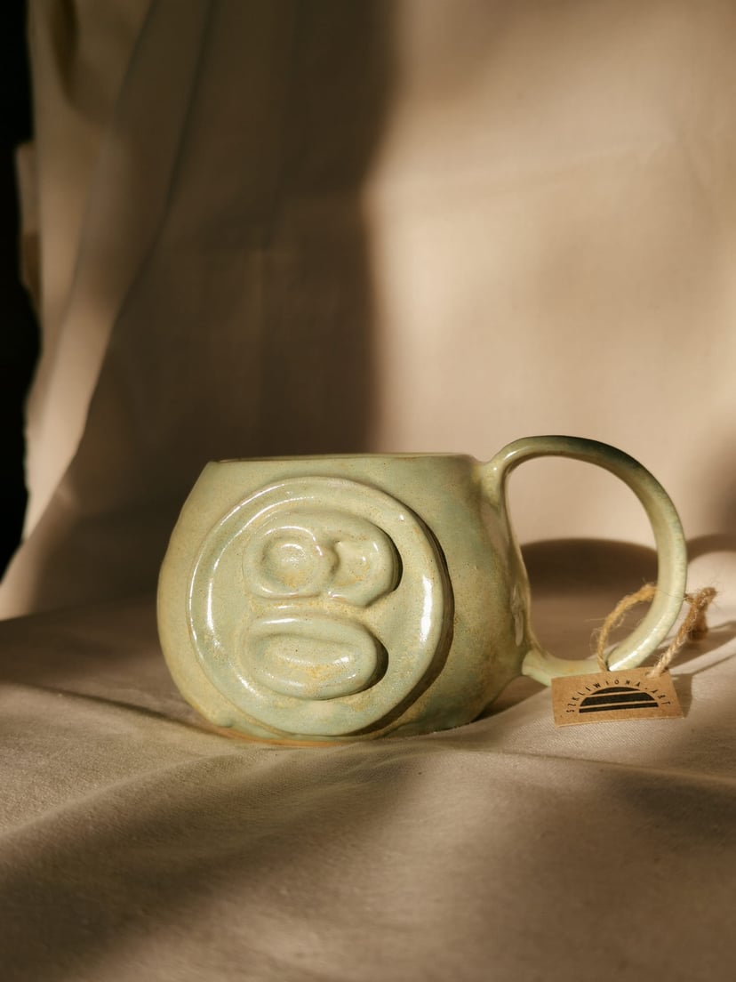 kubek kettlebell zielony - 60 kg - ceramiczny kubek dla osób aktywnych