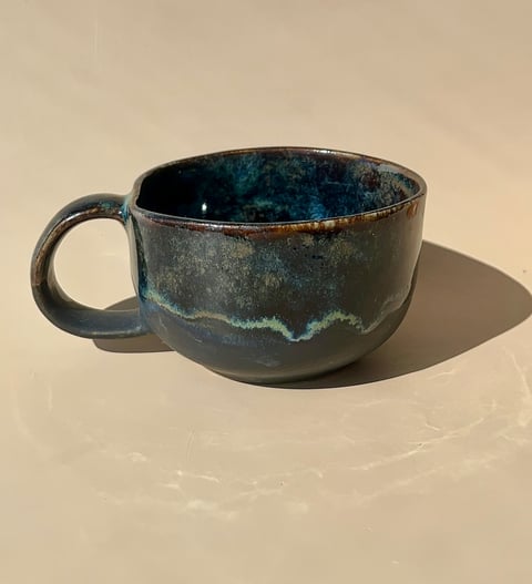 Kubek ceramiczny handmade - Nocna Głębia