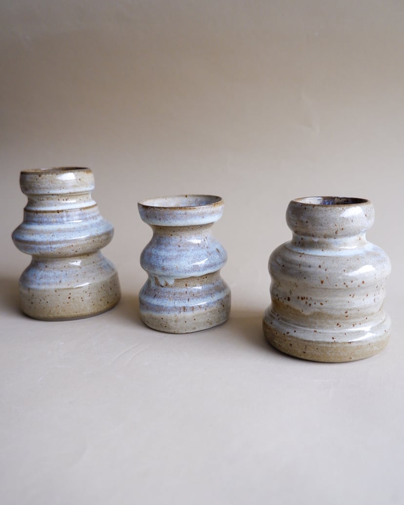 The Combined Forms- Set of Candleholders 10 - zestaw świeczników z kamionki z kolekcji The Combined Forms