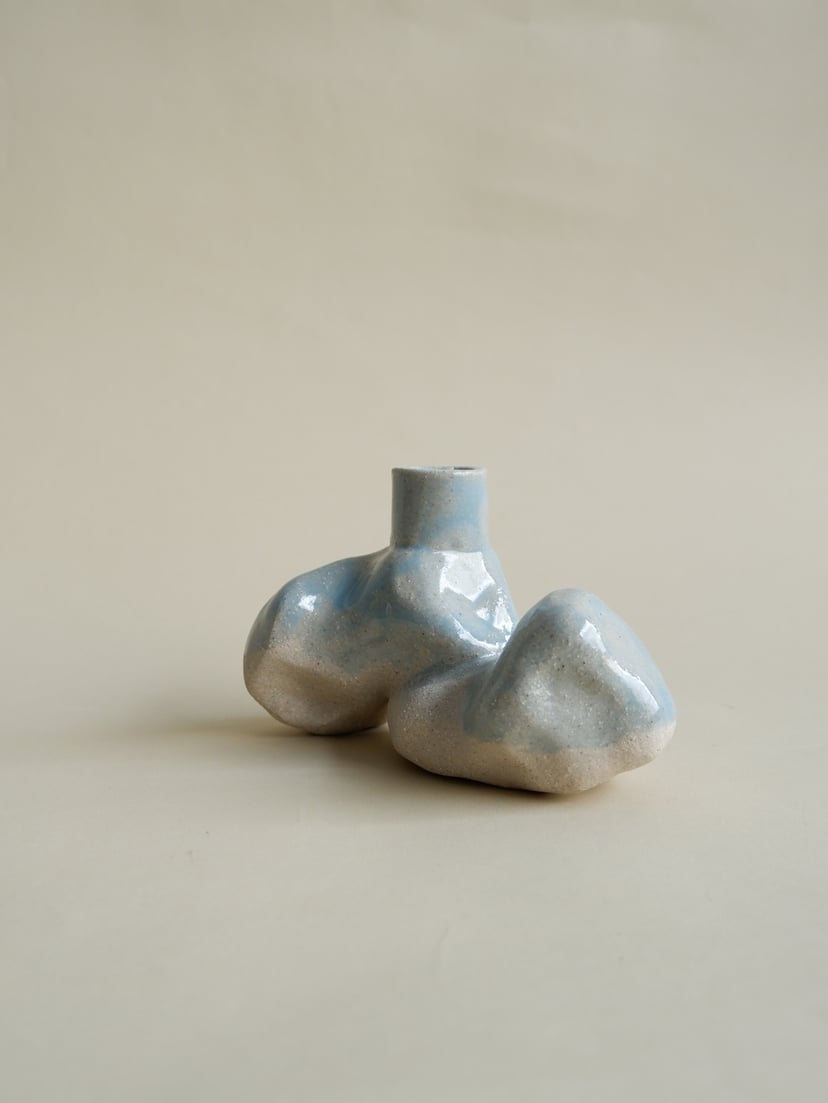 The Gems- Set Of Two Candle Holders 07 - zestaw dwóch świeczników z kamionki z kolekcji The Gems