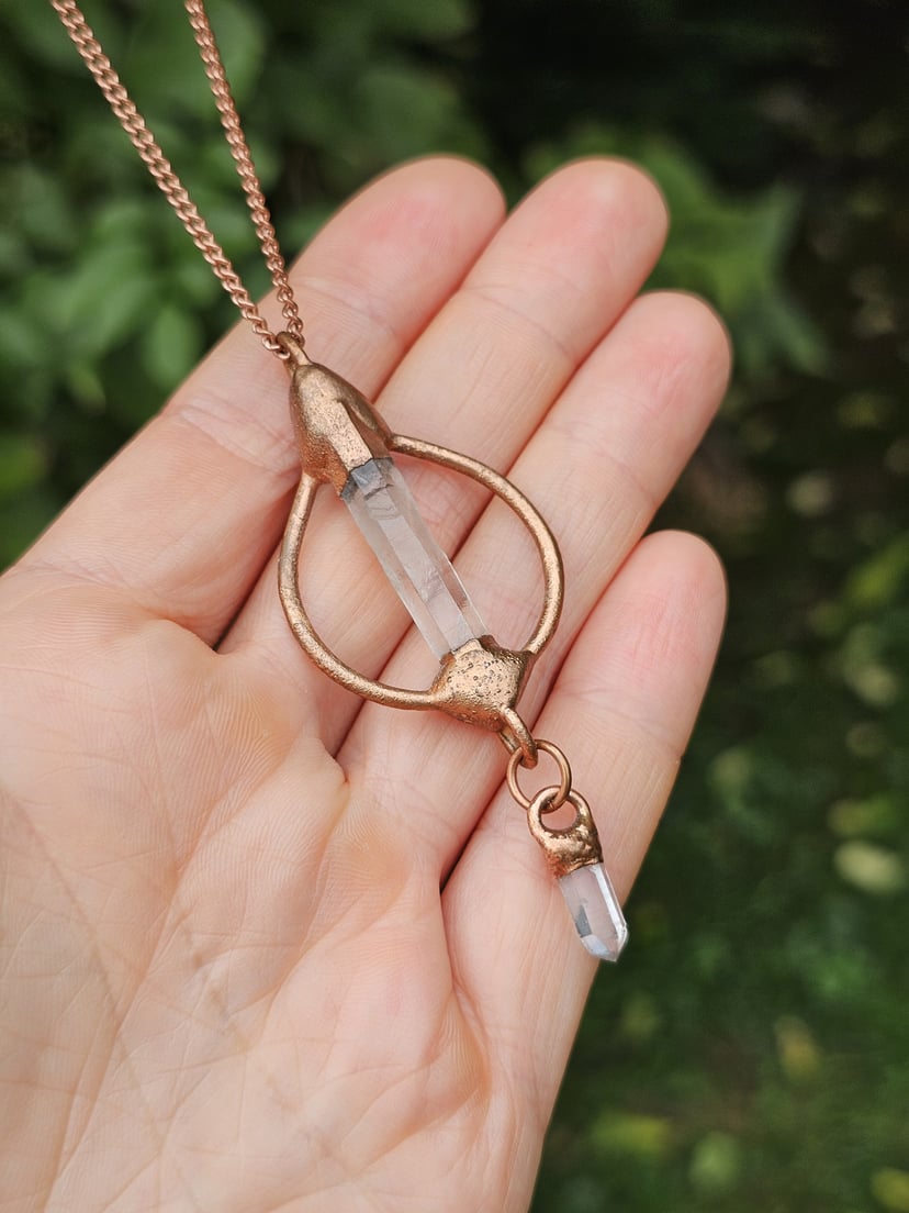 Amulet Podwójnie Kryształowy - Miedziany