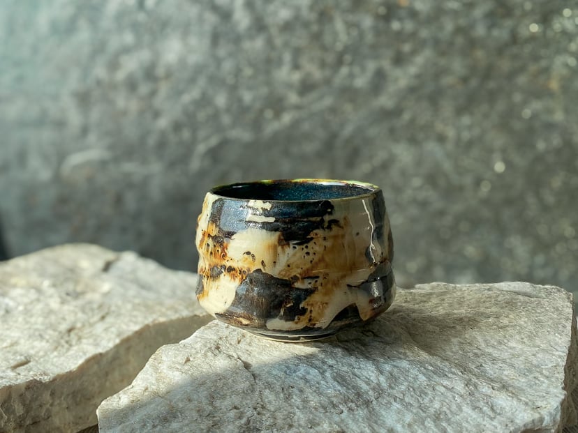 Chawan czarno-brązowy