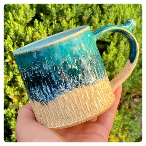 Kubek ceramiczny 300 ml Laguna - rękodzieło handmade