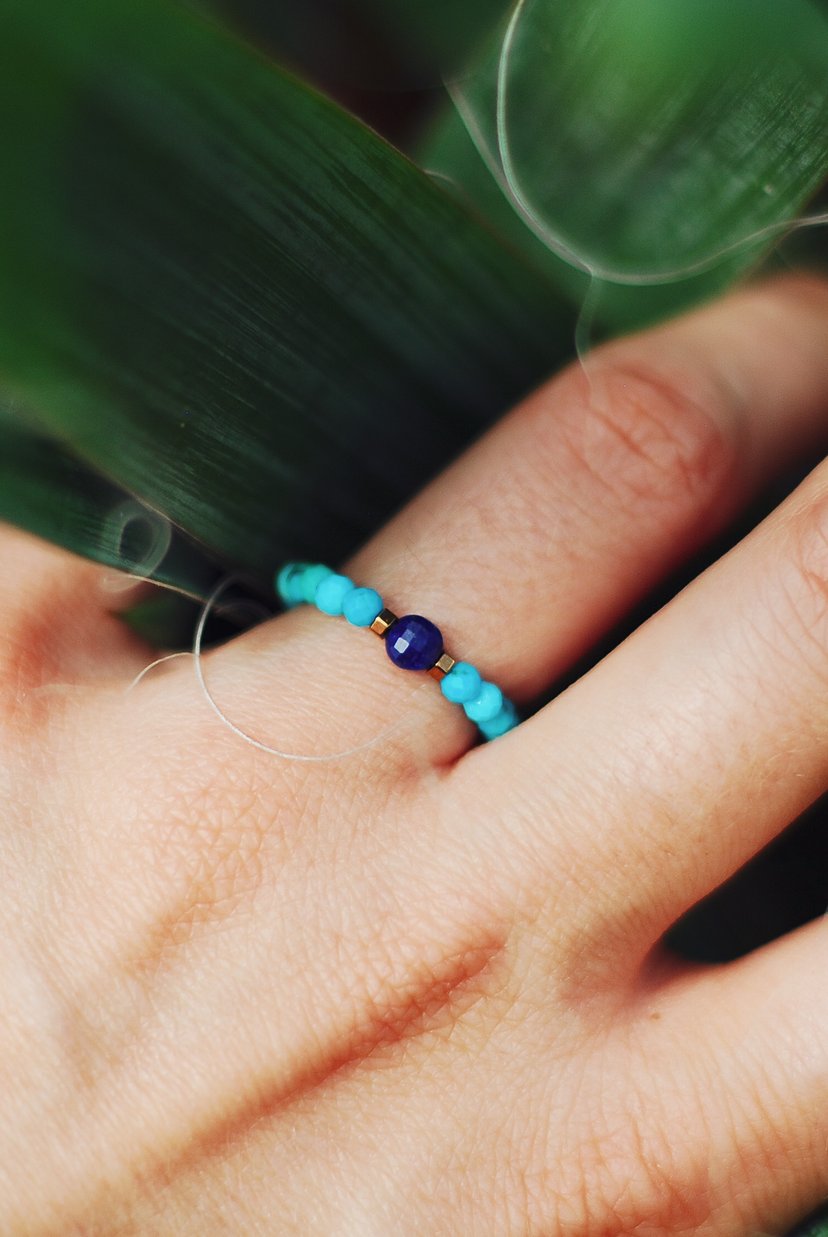 Pierścionek ༓ LAPIS LAZULI – pierścionek z kamieni naturalnych