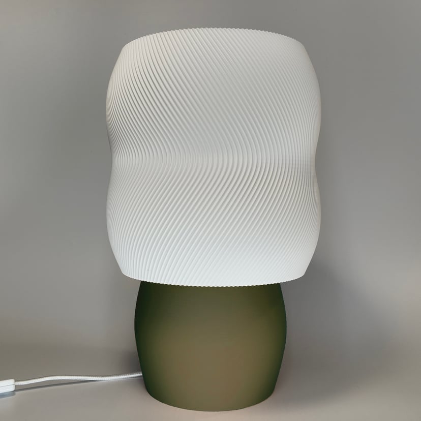 Lampka Brio Grande Oliwkowy Biały