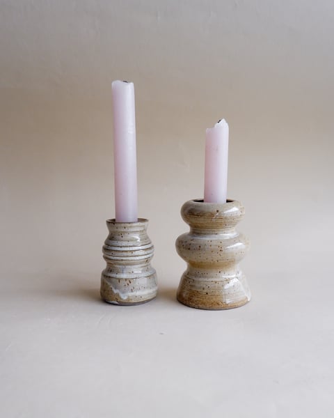 The Combined Forms- Set of Candleholders 08 - zestaw świeczników z kamionki z kolekcji The Combined Forms