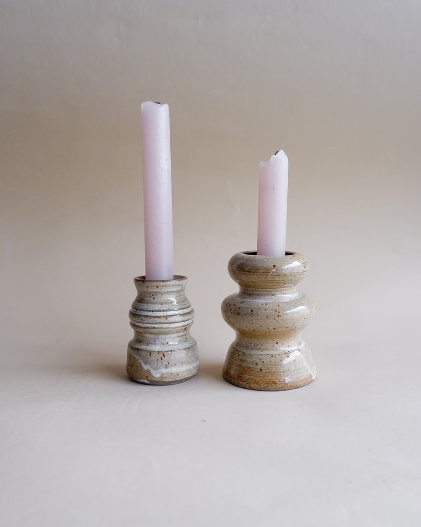 The Combined Forms- Set of Candleholders 08 - zestaw świeczników z kamionki z kolekcji The Combined Forms