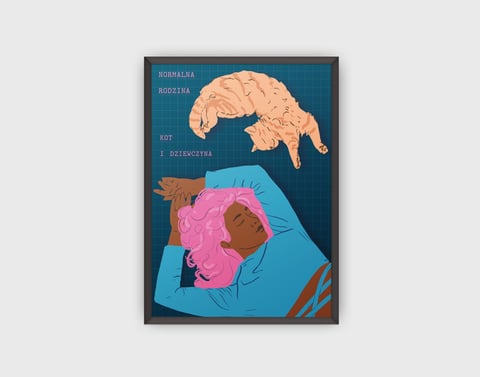Plakat "Kot i Dziewczyna" - A5