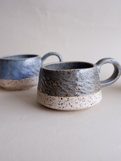 Green Speckled Cup 05, drops - kubek z kamionki