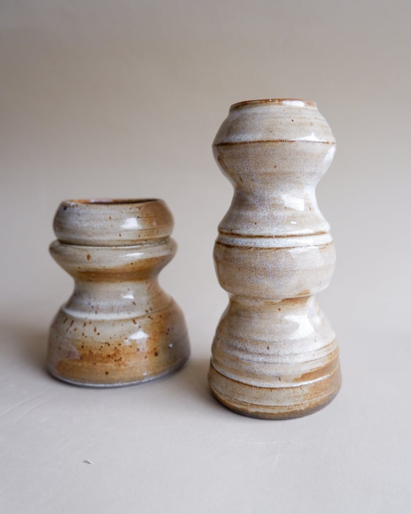 The Combined Forms- Set of Candleholders 09 - zestaw świeczników z kamionki z kolekcji The Combined Forms