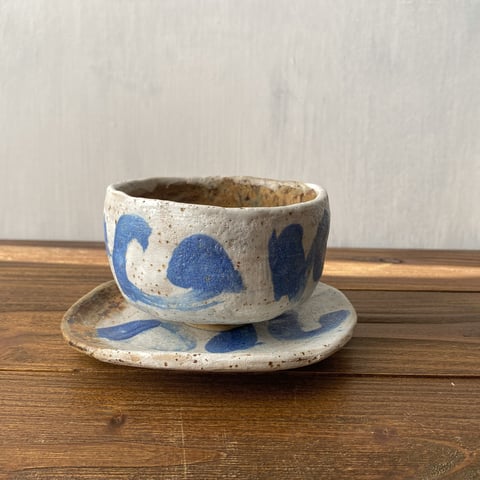 Filiżanka ze spodeczkiem wabi-sabi №2