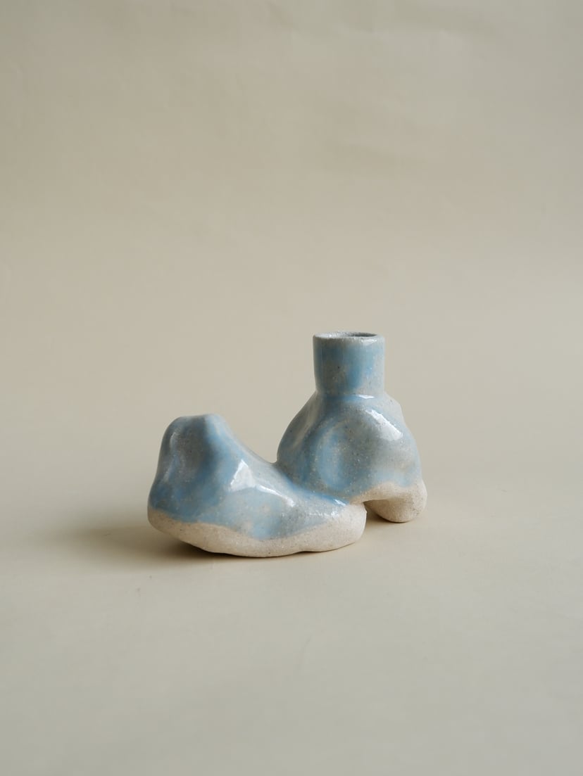 The Gems- Set Of Two Candle Holders 07 - zestaw dwóch świeczników z kamionki z kolekcji The Gems