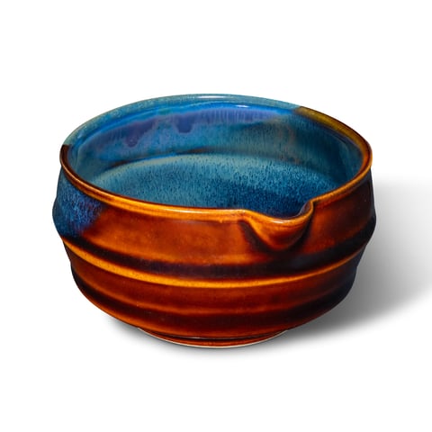 Miseczka do matchy - CHAWAN W STYLU KATAKUCHI - wzór GÓRA, kolor Drewno i Woda