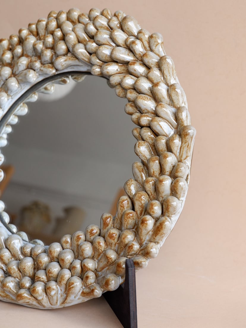 The Petal- Mirror 05 - ceramiczne lustro dekoracyjne