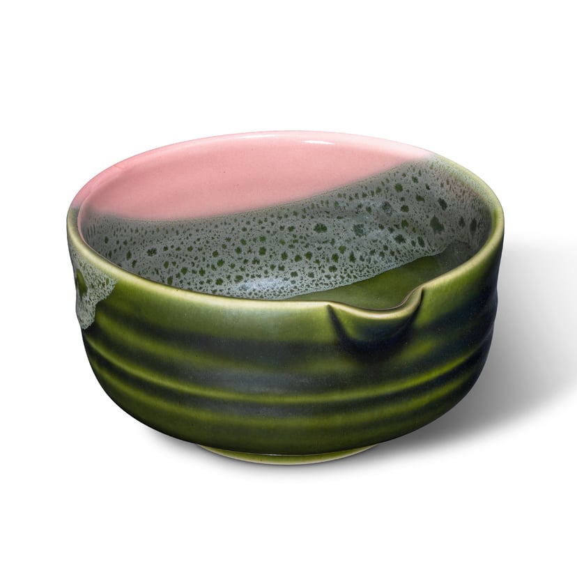Miseczka do matchy - CHAWAN W STYLU KATAKUCHI - wzór FALA, kolor Szminka