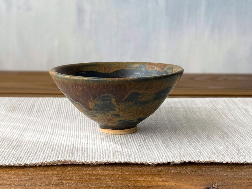 Miseczka czarno-brązowa - ręcznie wykonana miseczka ceramiczna
