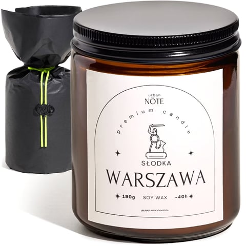 Świeca sojowa zapachowa wanilia i cynamon 190 g w szkle - Słodka Warszawa
