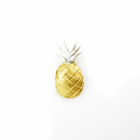 Ananas złoty - zawieszka srebrna