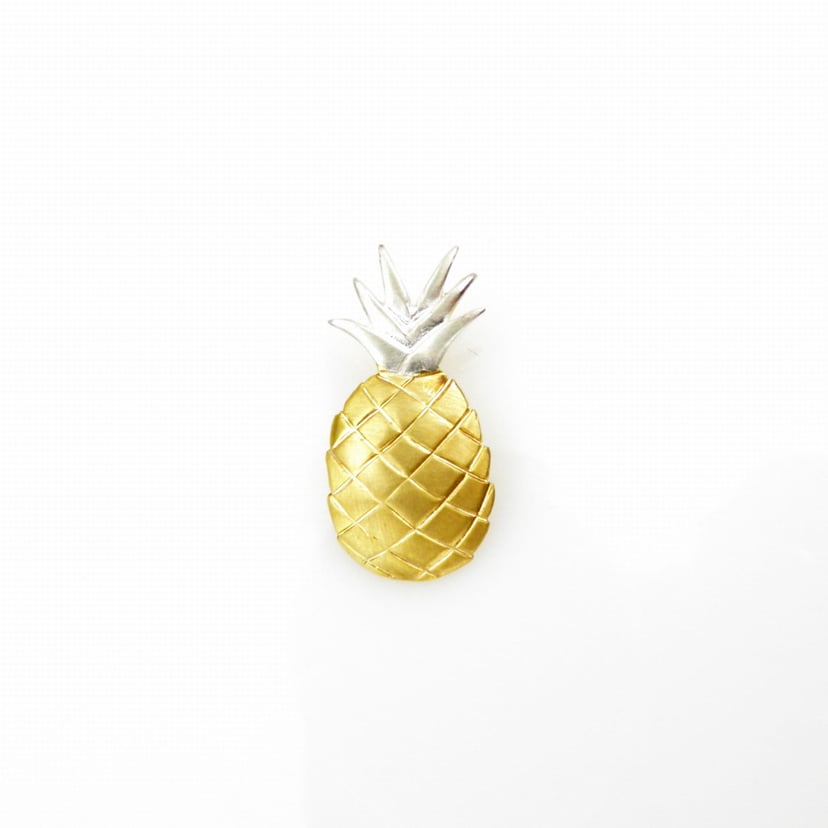 Ananas złoty - zawieszka srebrna