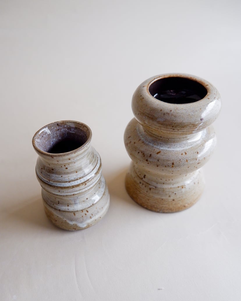 The Combined Forms- Set of Candleholders 08 - zestaw świeczników z kamionki z kolekcji The Combined Forms
