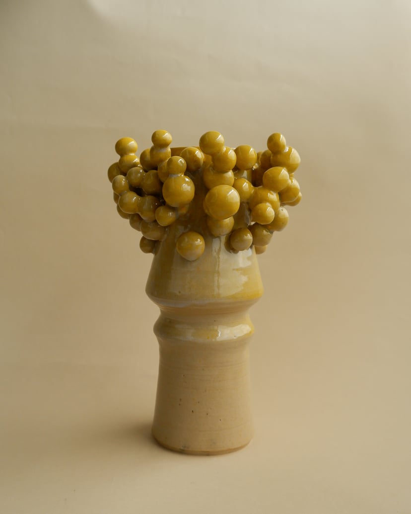 The Bubble- Yellow Vase 03 - wazon ceramiczny z kolekcji The Bubble