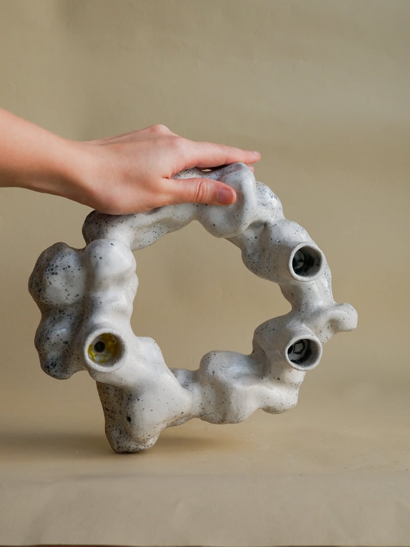 The Gems- Round Candle Holder 05 - świecznik z kamionki z kolekcji The Gems
