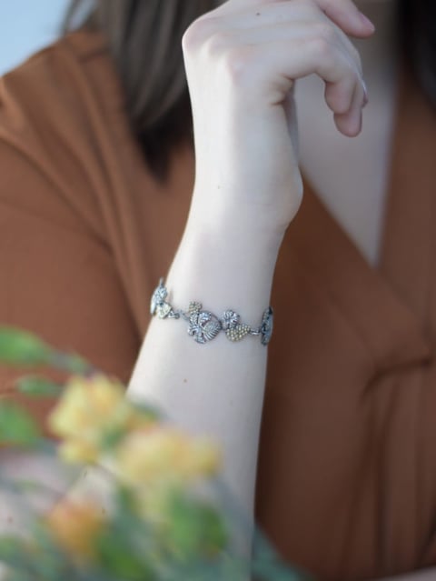 Bransoletka srebrna - Winogronowe cudo