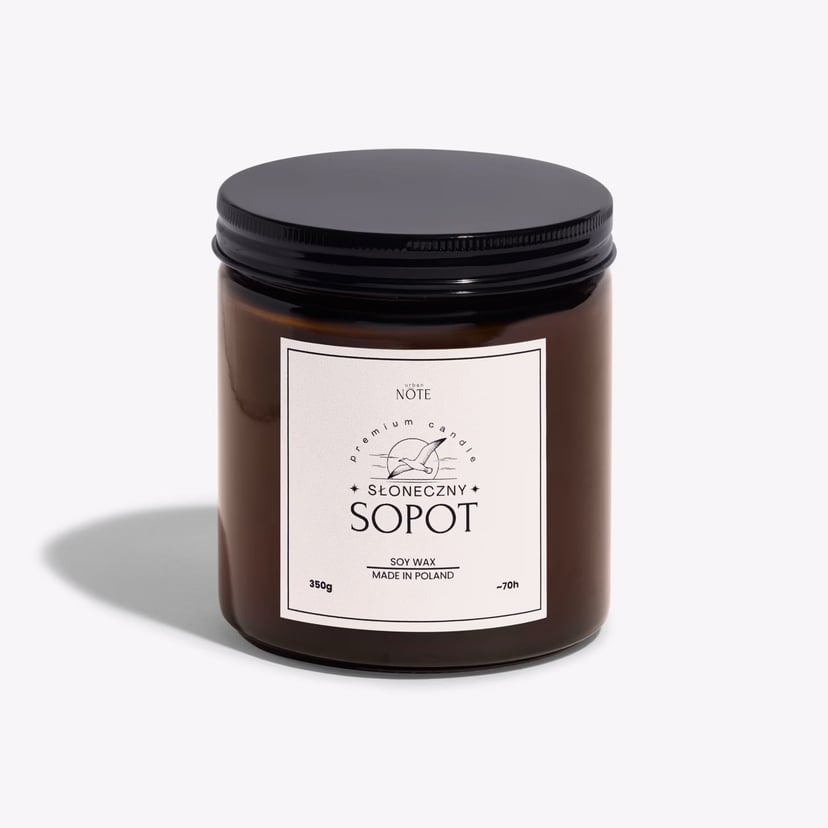 Świeca sojowa zapachowa migdały i jaśmin 350 g w szkle - Słoneczny Sopot