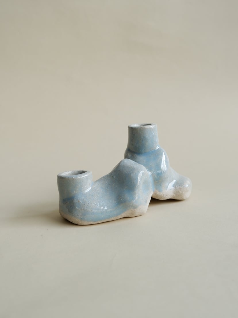 The Gems- Set Of Two Candle Holders 07 - zestaw dwóch świeczników z kamionki z kolekcji The Gems