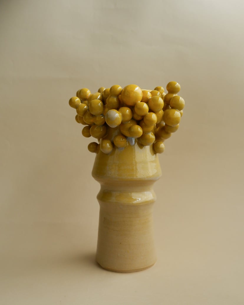 The Bubble- Yellow Vase 03 - wazon ceramiczny z kolekcji The Bubble