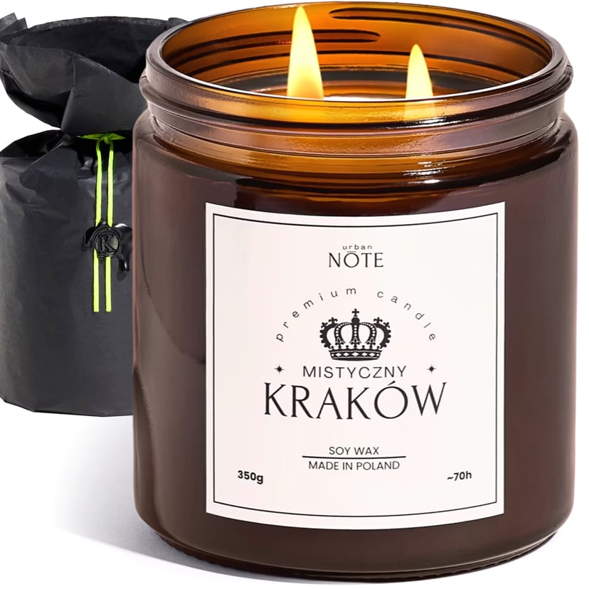 Świeca sojowa zapachowa kadzidło i cedr 350 g w szkle - Mistyczny Kraków