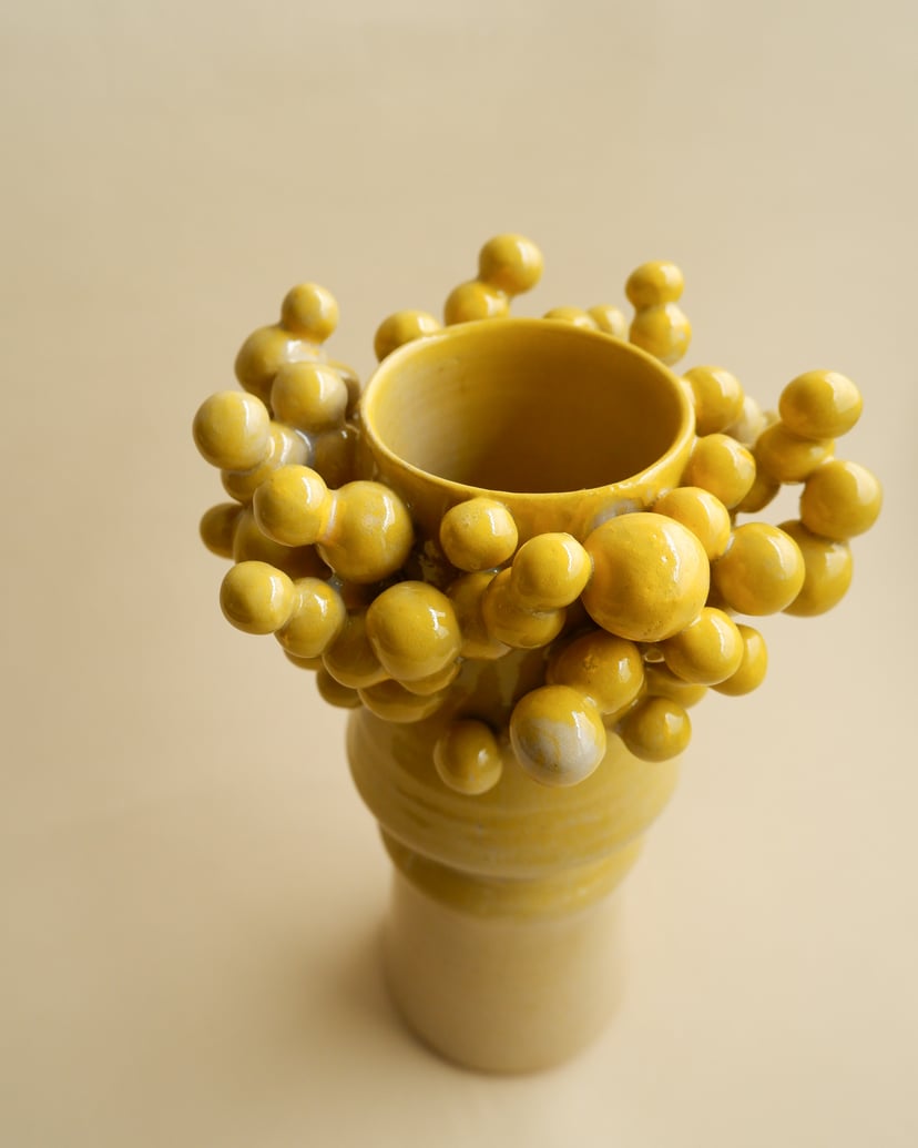 The Bubble- Yellow Vase 03 - wazon ceramiczny z kolekcji The Bubble