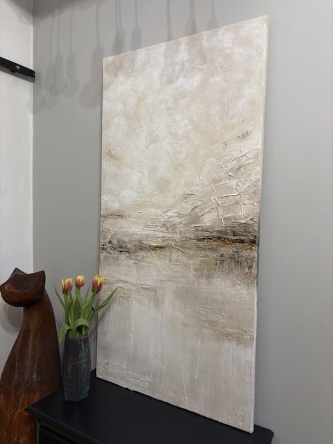 Duży obraz strukturalny „Tam gdzie rodzi się spokój” 70x140 cm