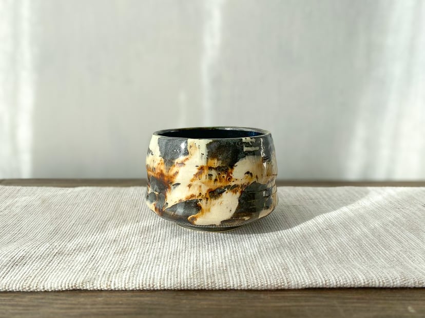 Chawan czarno-brązowy