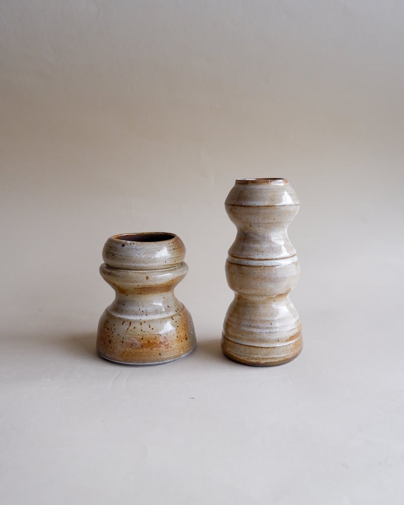 The Combined Forms- Set of Candleholders 09 - zestaw świeczników z kamionki z kolekcji The Combined Forms