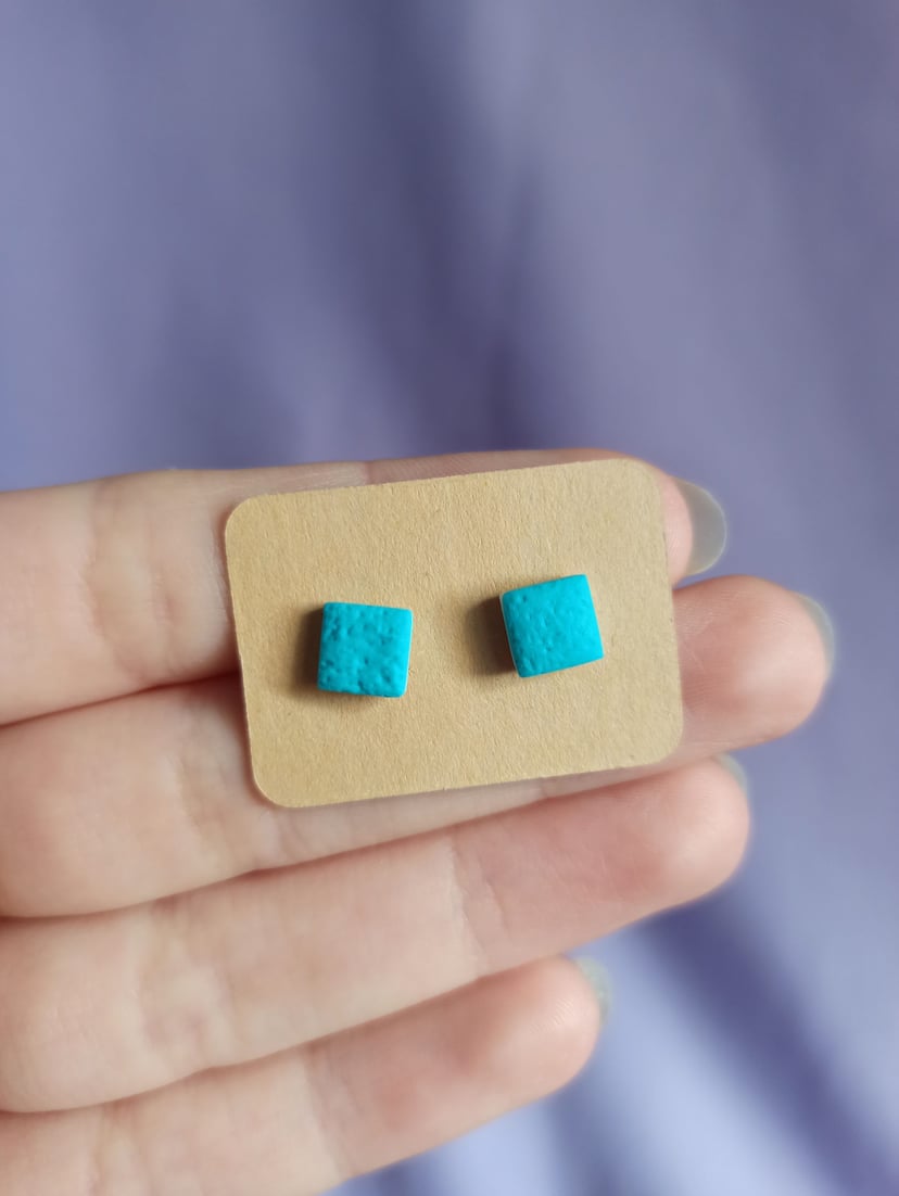 Mini sztyfty kwadraciki – w kolorze turkusowym