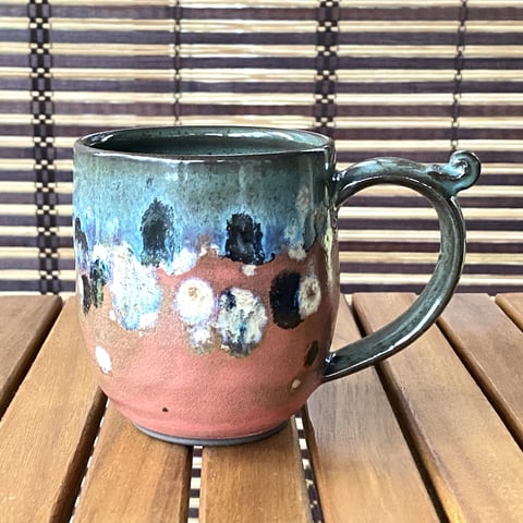 Kubek ceramiczny z czekoladowej gliny 340 ml | handmade | POTERIA