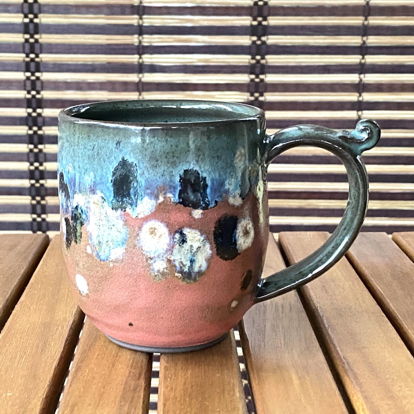 Kubek ceramiczny z czekoladowej gliny 340 ml | handmade | POTERIA